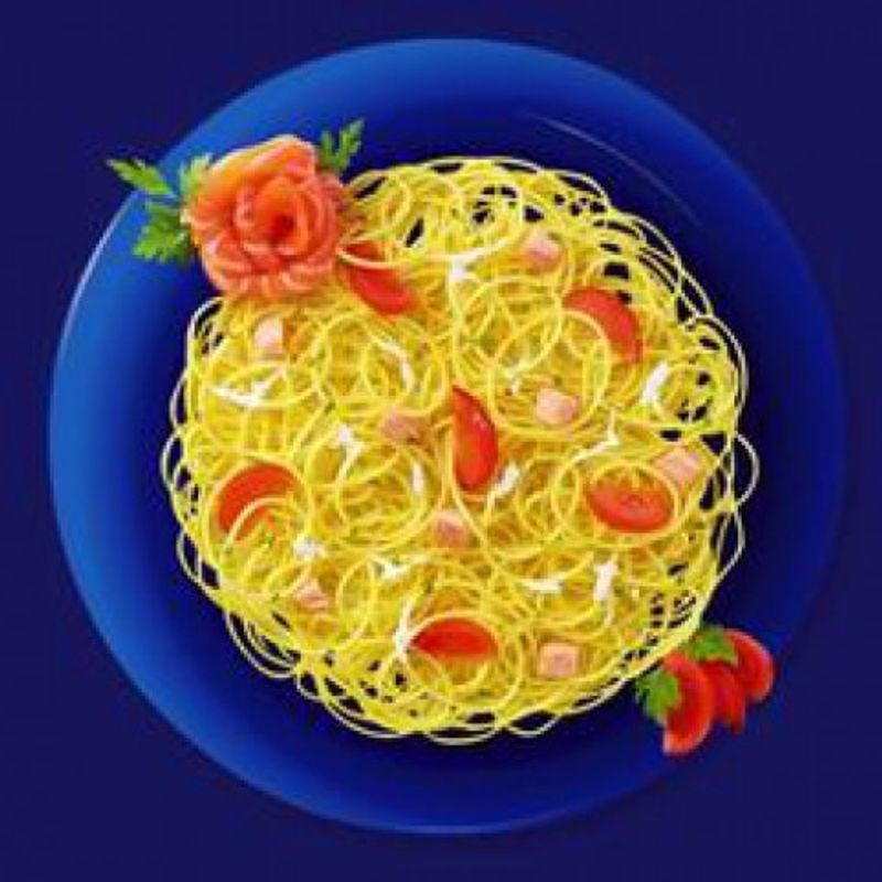 Capellini koktélparadicsommal, friss lazaccal és ricottával