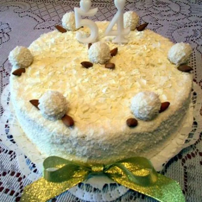 Fehércsokis Raffaello torta