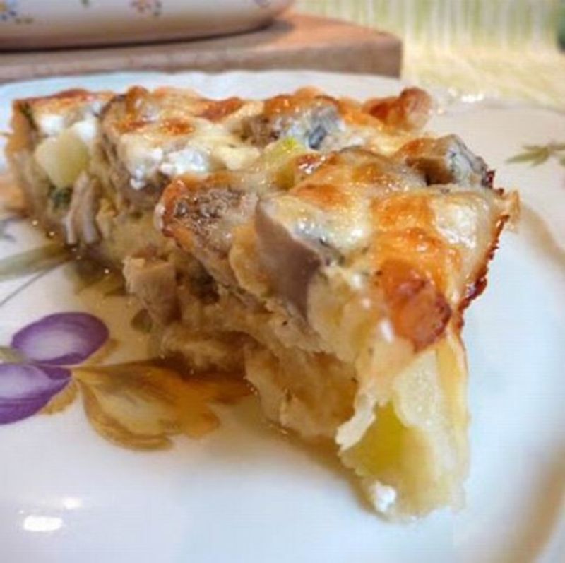 Gombás-cukkinis quiche