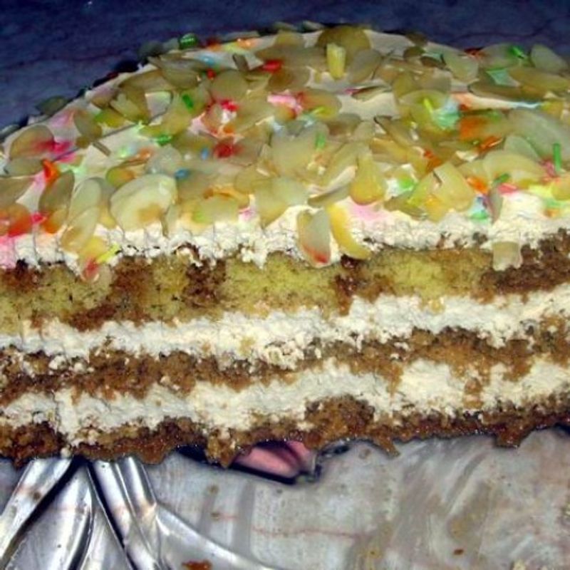 Tiramisu torta (kukoricaliszttel készült piskótával)