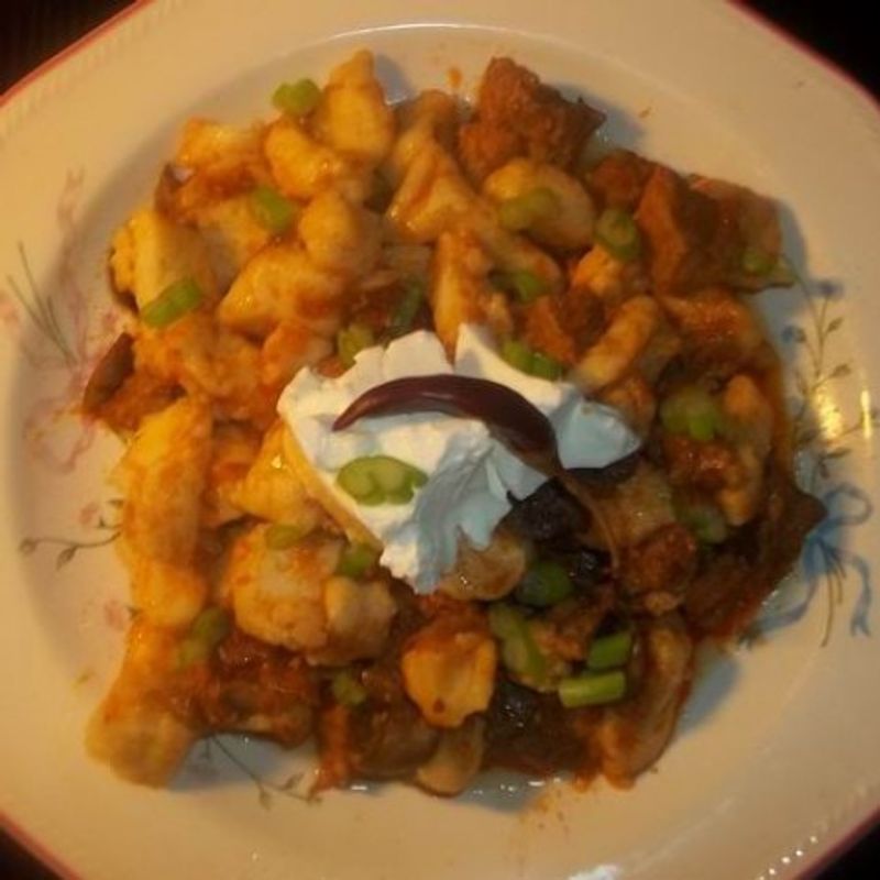 Gnocchi gombapörkölttel