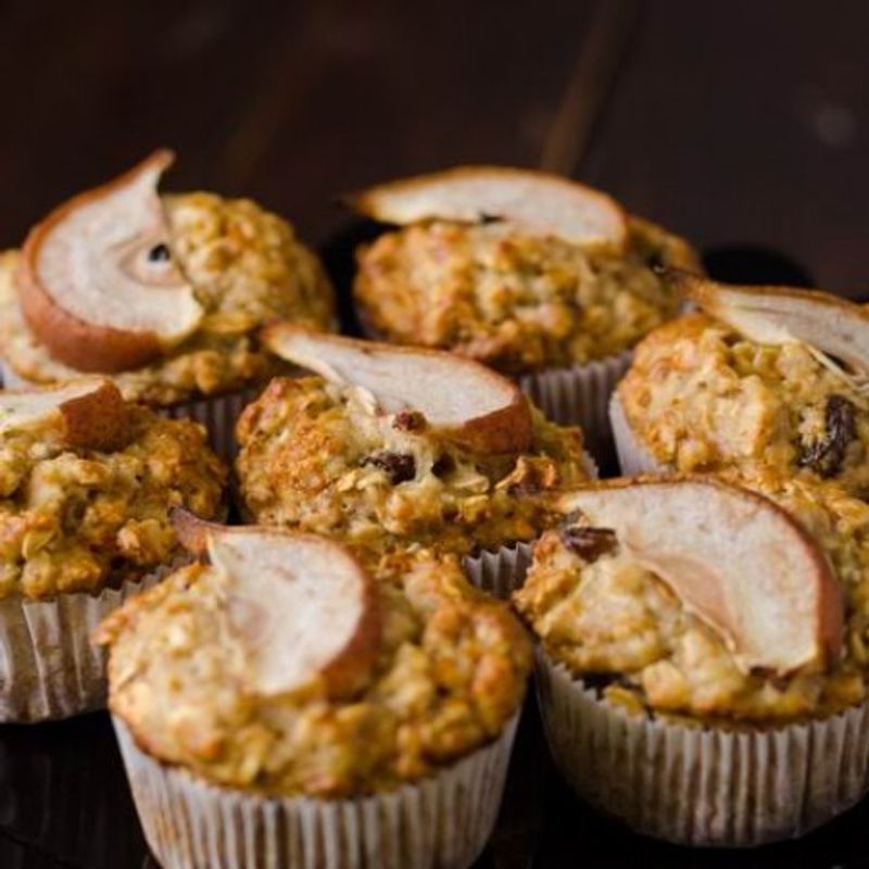 Fűszeres-zabpelyhes körtés muffin - lépésről lépésre