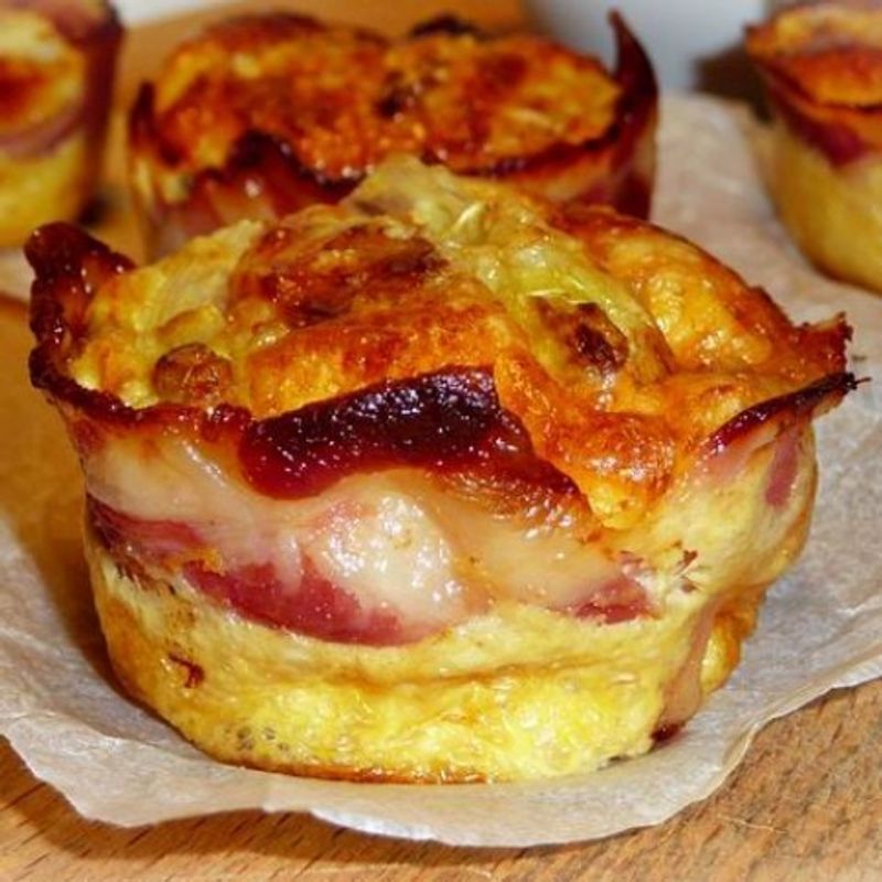 Spárgás-baconös frittata muffinformában