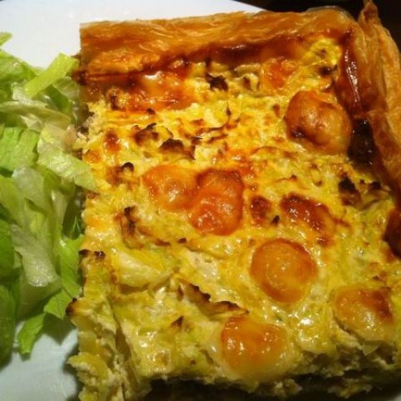 Cukkinis-szalonnás quiche