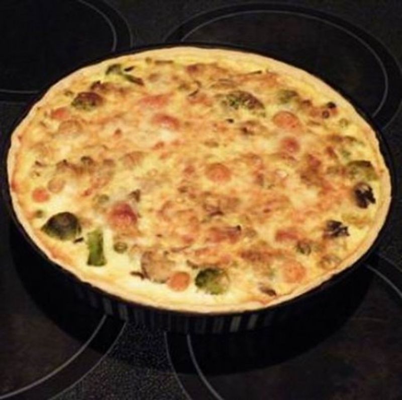 Zöldséges-gombás quiche