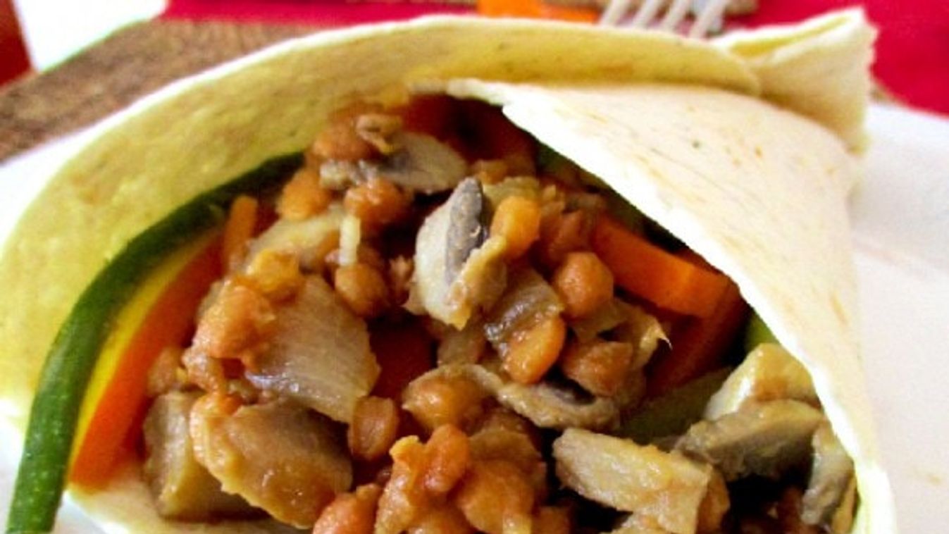 Lencsés burrito édesburgonya-csíkokkal recept