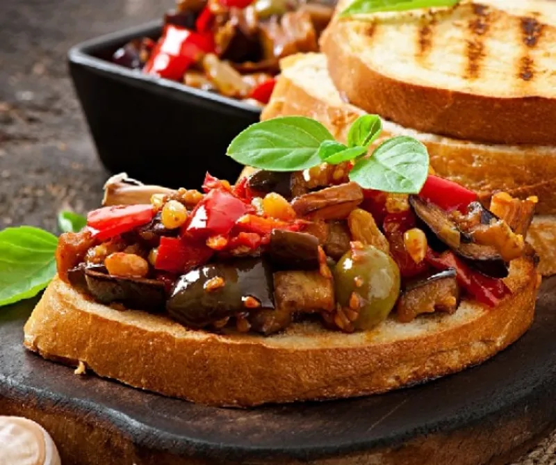  Padlizsános bruschetta (Bruschetta caponata)