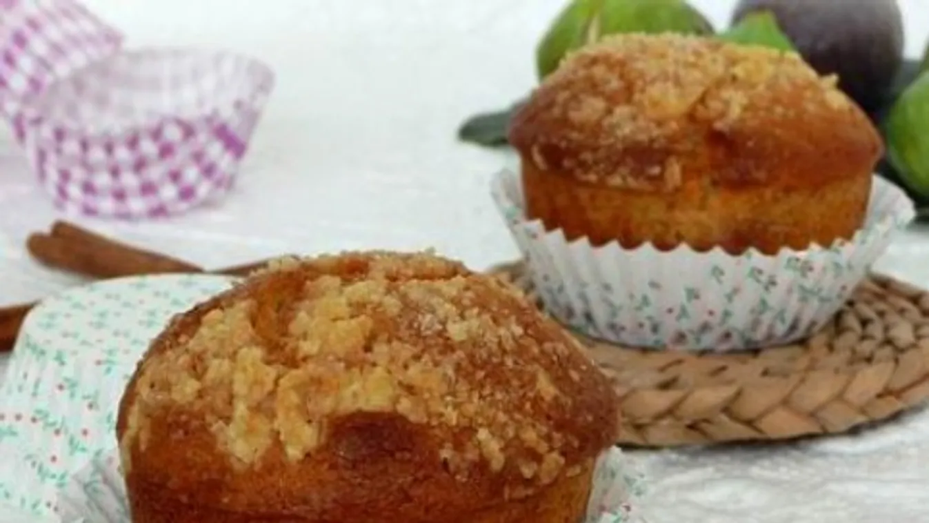 Fügés muffin édes morzsával