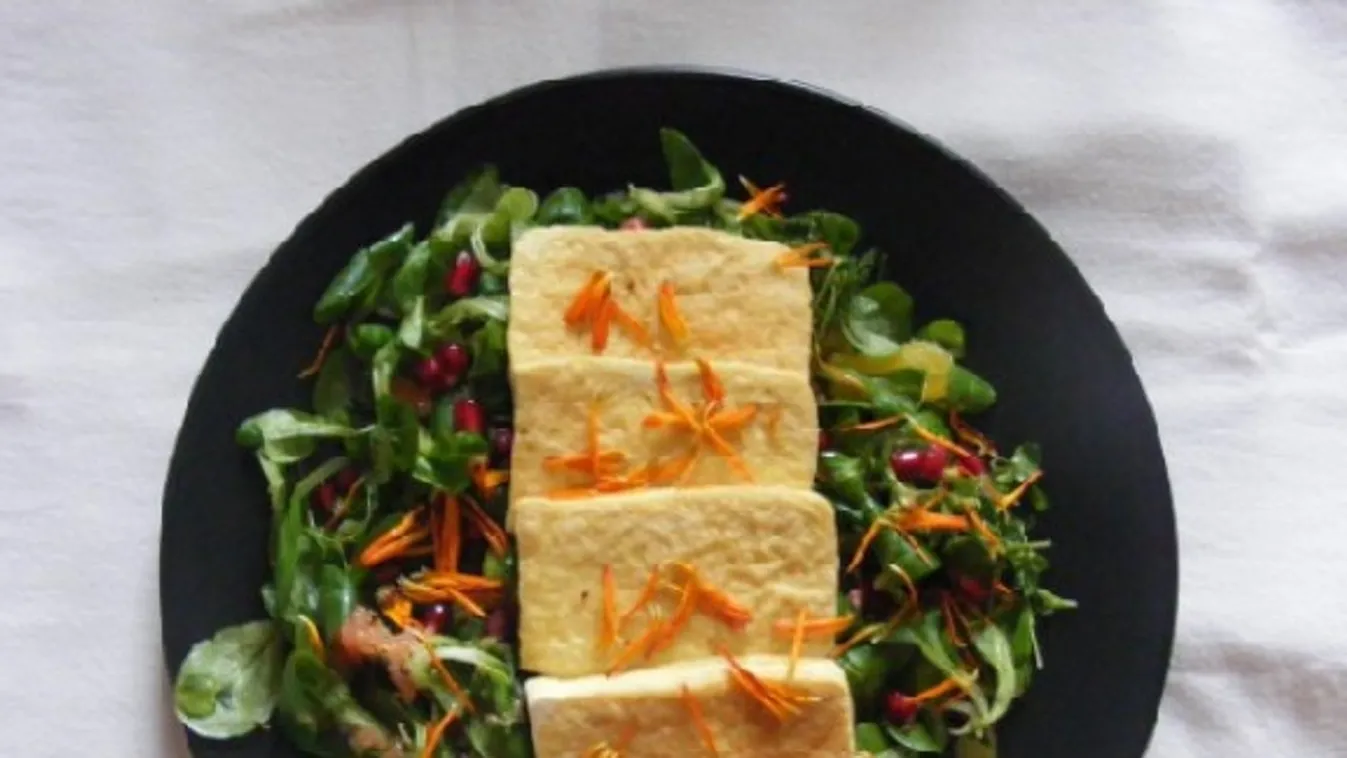 Sült tofu citrusos salátával (glutén- és laktózmentes) recept