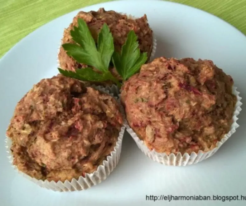 Zöldséges muffin (tojásmentes, tejmentes)