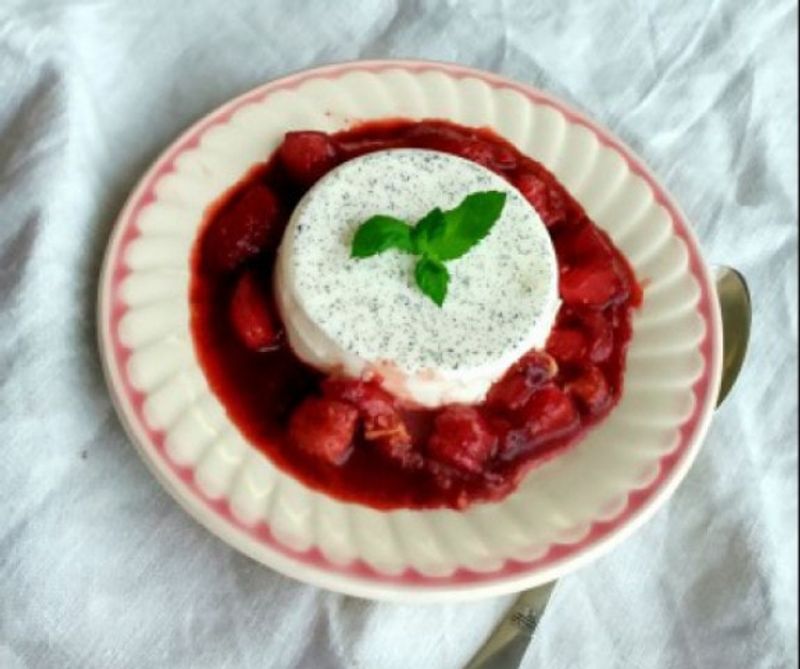 Panna cotta balzsamos eperraguval