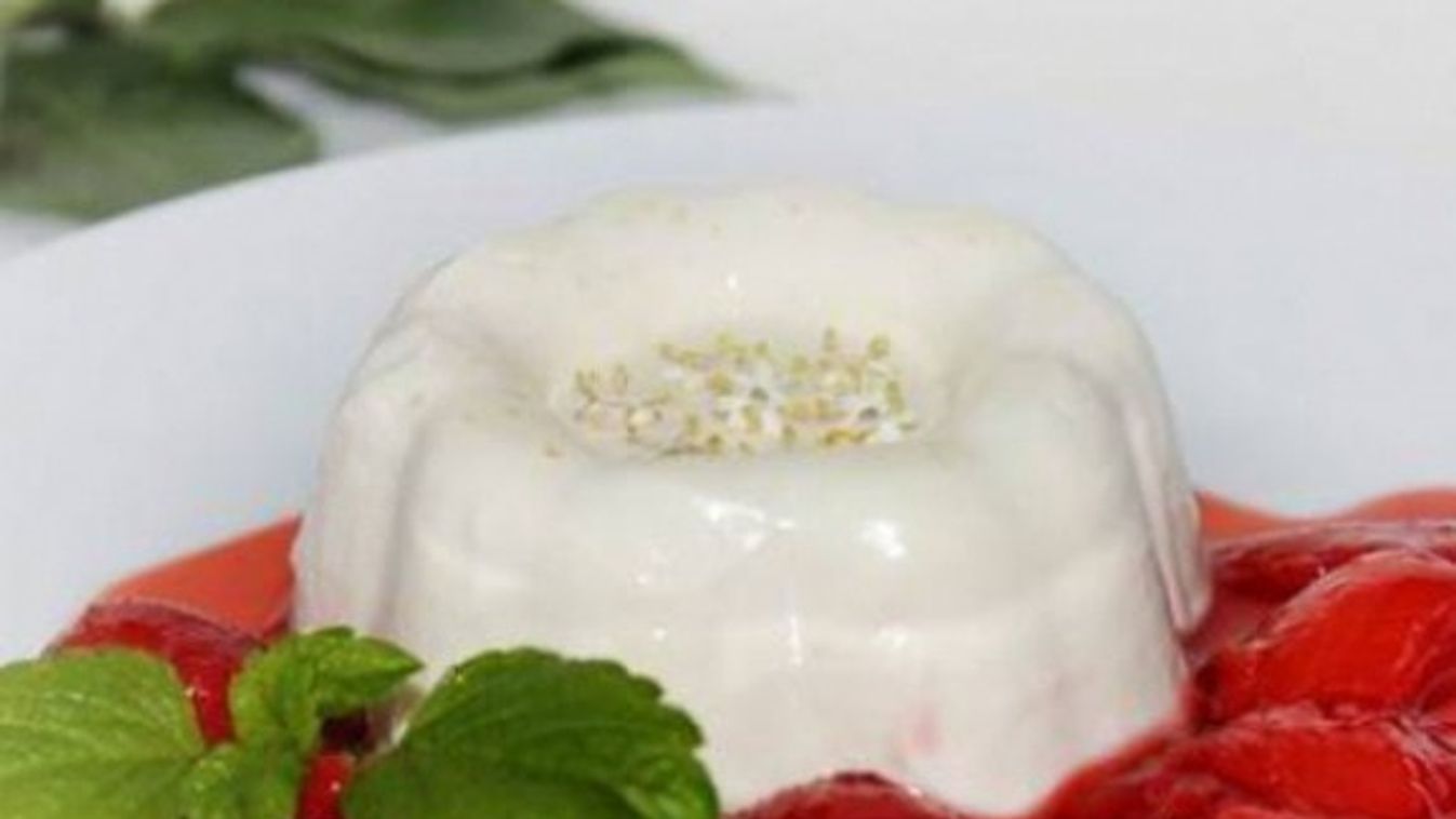 Bodzás panna cotta eperrel