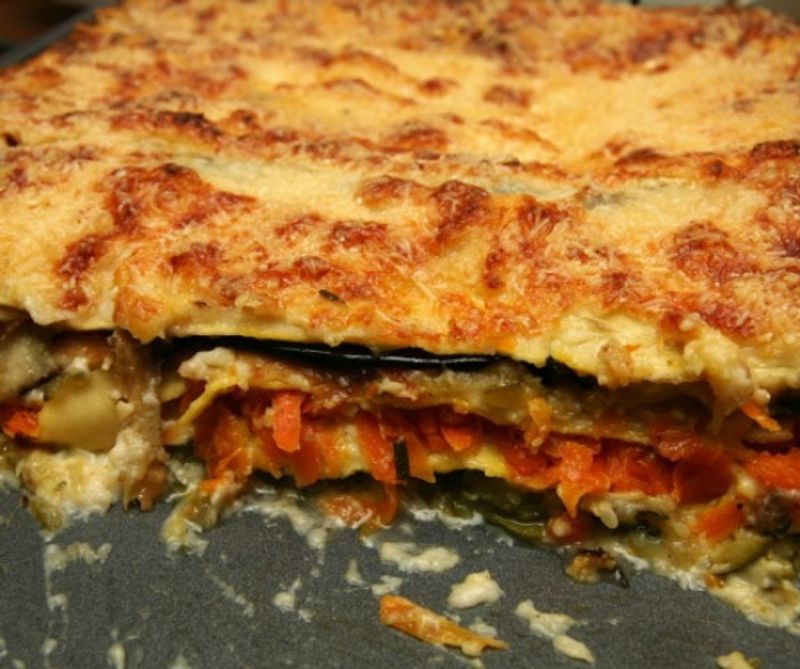 Padlizsános lasagne