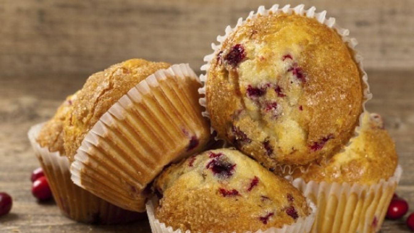 Vörös áfonyás muffin