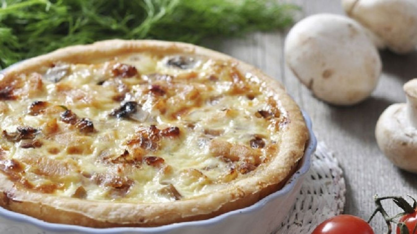 Gombás-csirkés quiche recept