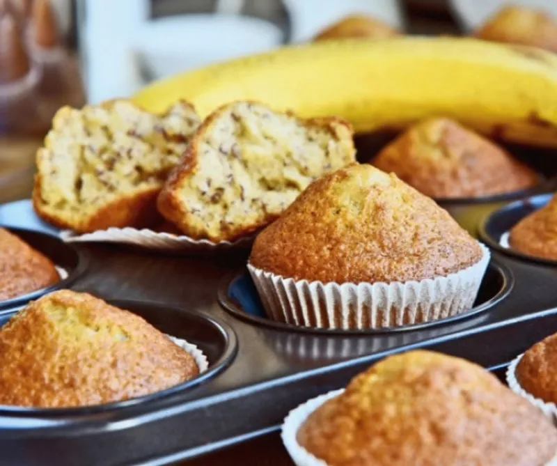 Egyszerű banános muffin reggelire