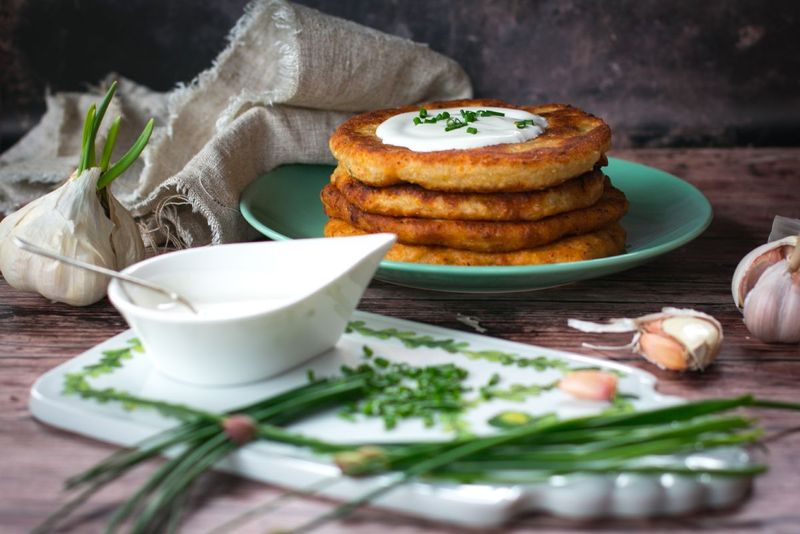 Krumplis-kefires lángos