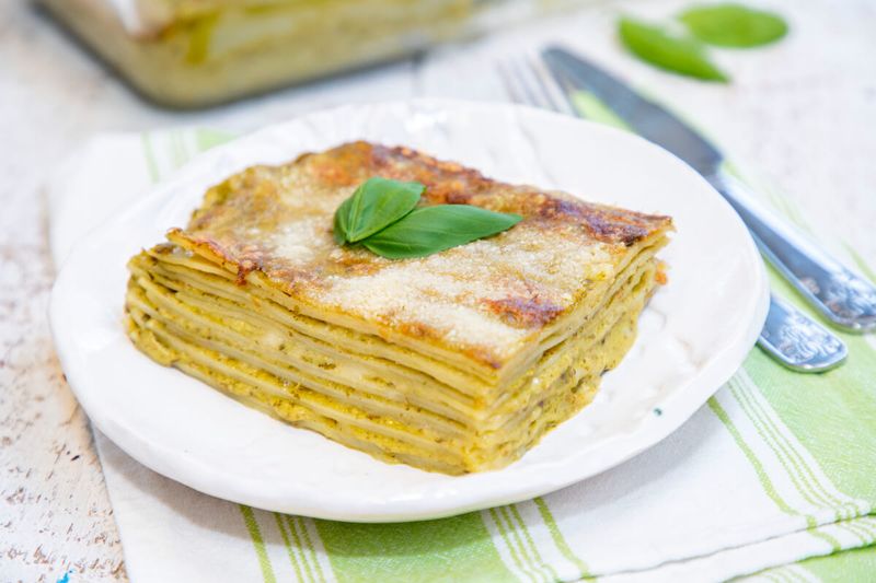 Pestós lasagne