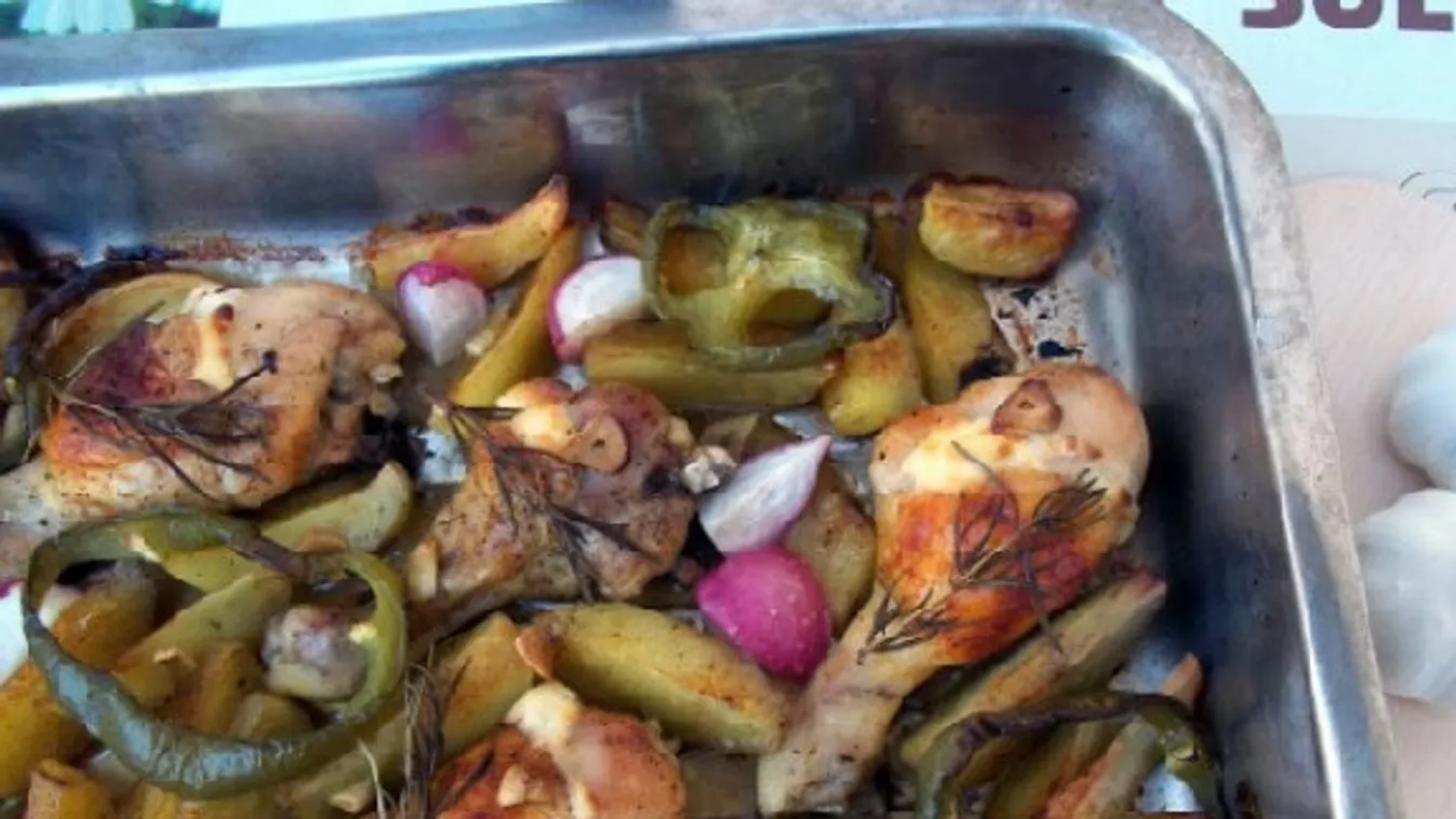 Sajtos csirkecomb vele sült krumplival recept