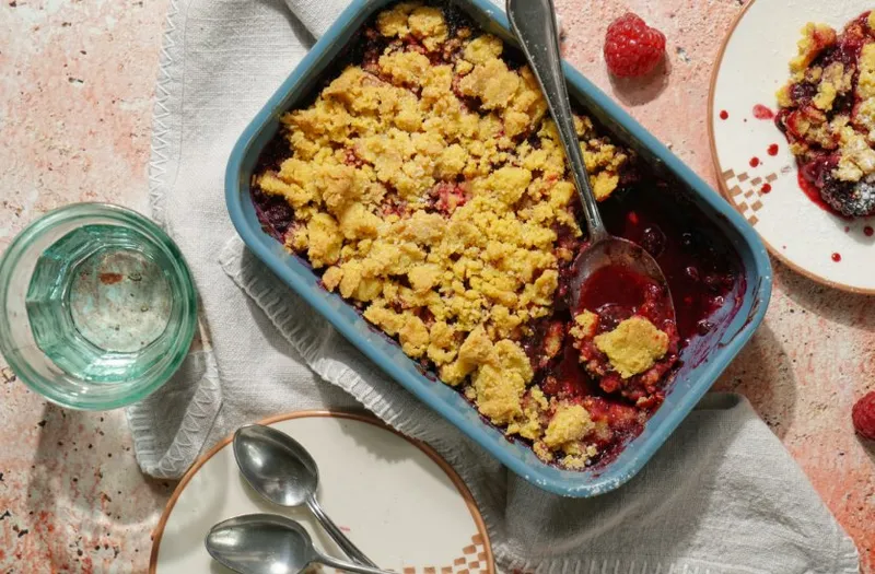 Málnás crumble gluténmentesen