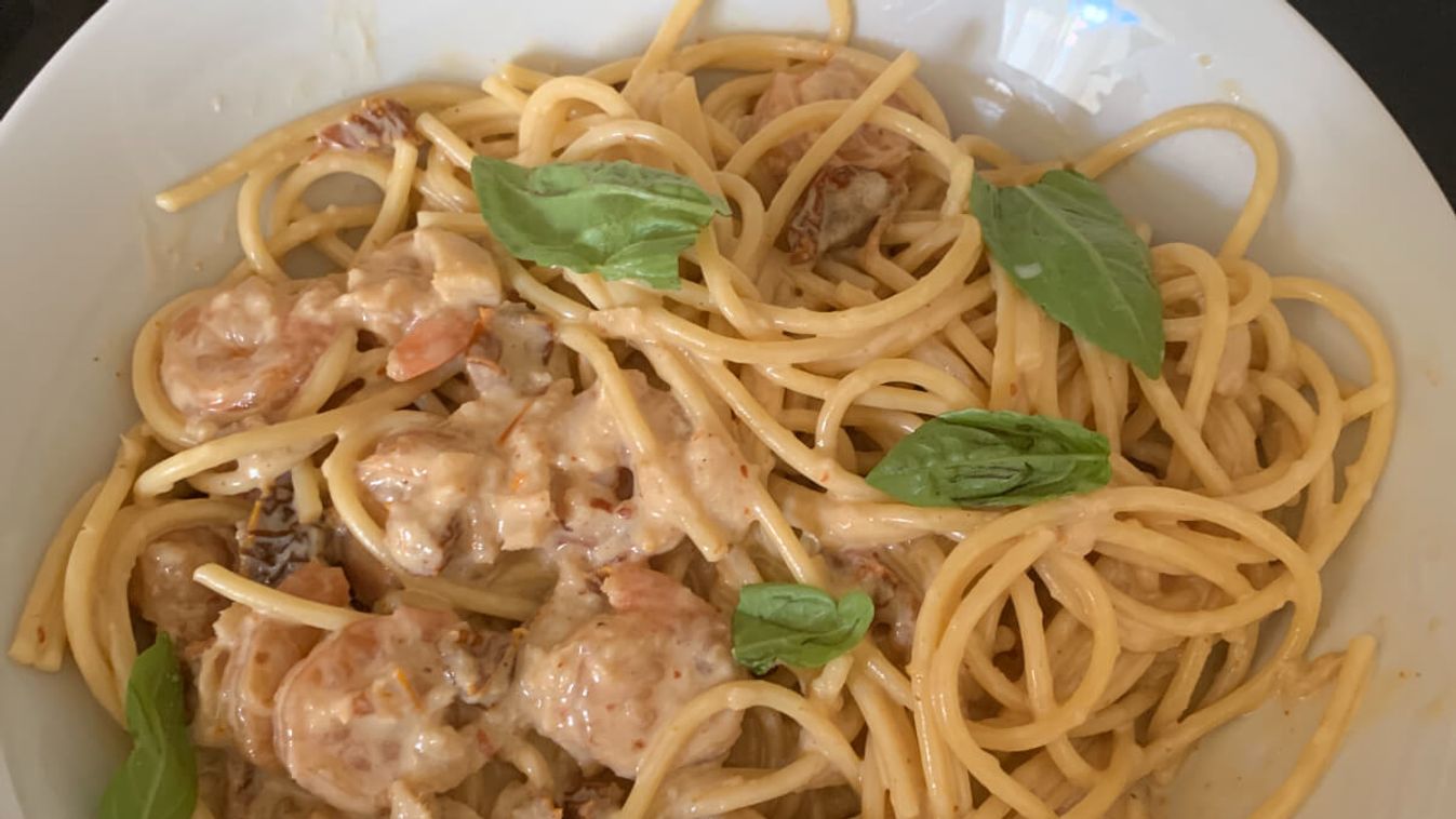 Garnélás spagetti olaszosan recept