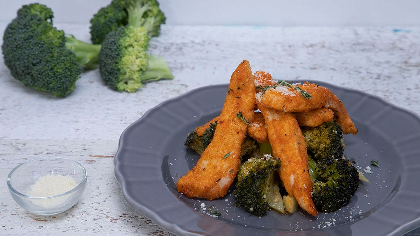 Parmezános-tepsis csirke brokkolival recept