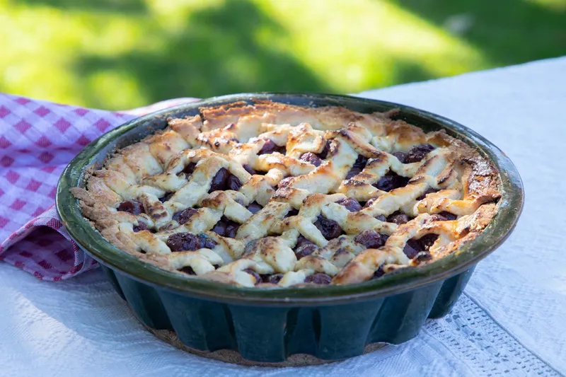 Meggyes pite grillen sütve 