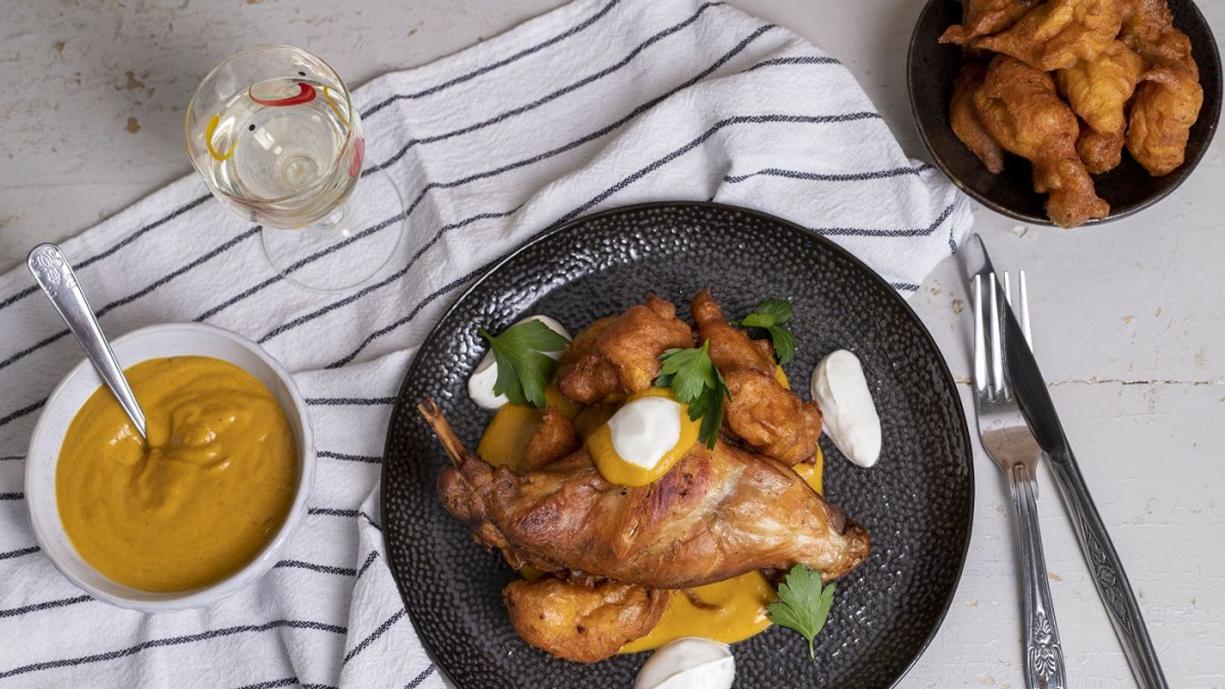 Vadas nyúlcombból burgonyafánkkal recept