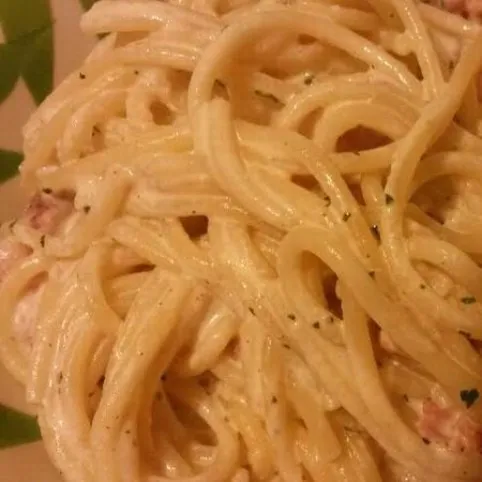 Carbonara baconnel vagy húsos szalonnával recept