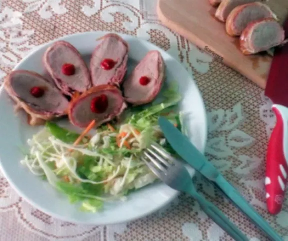 Baconbe göngyölt szűzérme recept
