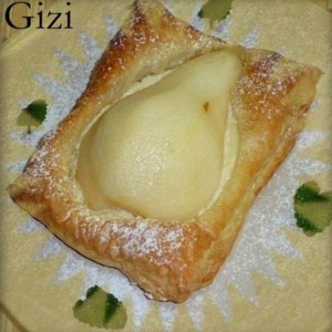 Mascarponés-túrós körte leveles tésztában recept