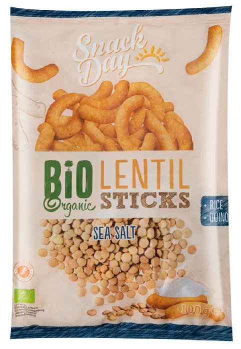 Snack Day Bio lencse pálcika, sós, 100 g