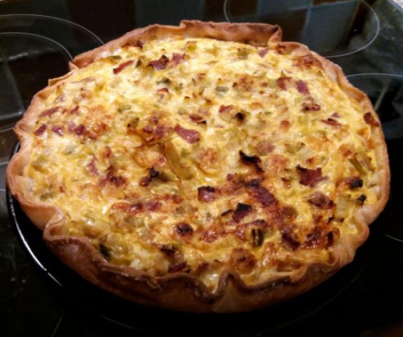 Póréhagymás-baconös pite recept