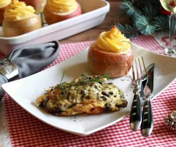 Gombás-sajtos csirkemell recept