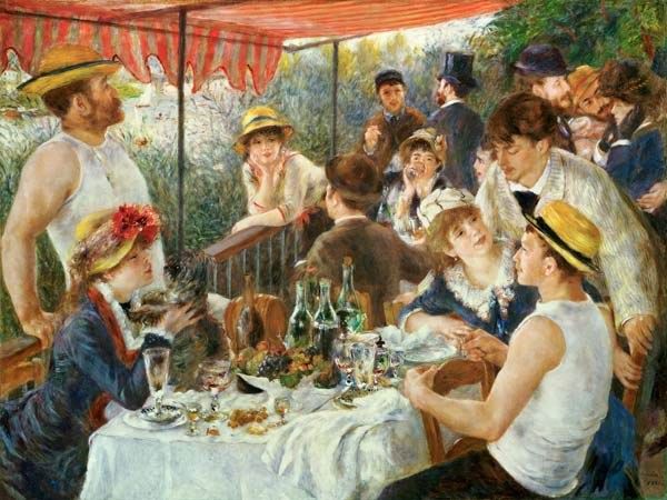 Auguste Renoir 1881-ben készült életteli festménye Az evezősök reggelije címet viseli; az eredeti Washingtonban látható