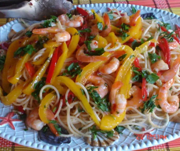 Garnélás spagetti recept