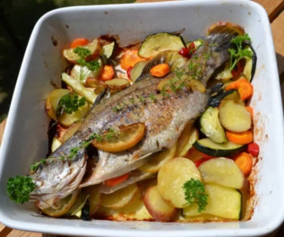 Tepsis tengeri sügér recept