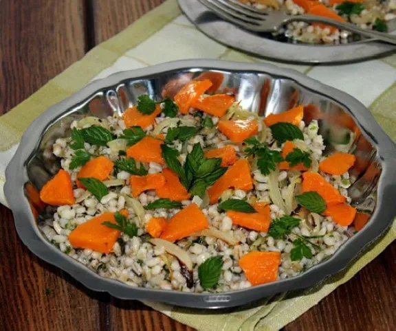 Sütőtökös gerslisaláta recept