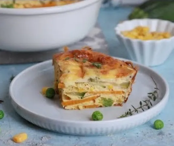 Rakott édeskrumpli cukkinivel recept