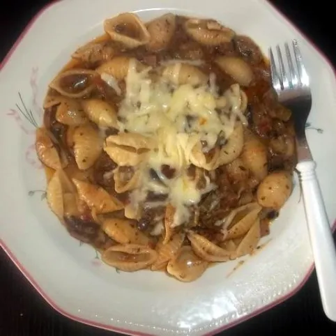 Gombás-sonkás rigate tészta recept