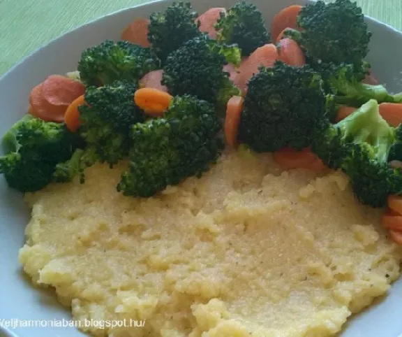 Krémes polenta párolt zöldségekkel  recept