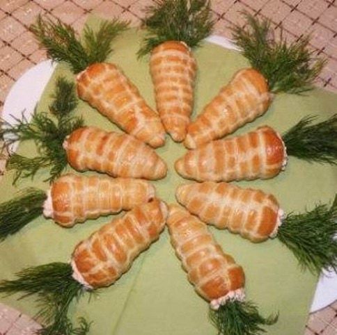 Répa falatkák (húsvéti túrókrémes rolók) recept