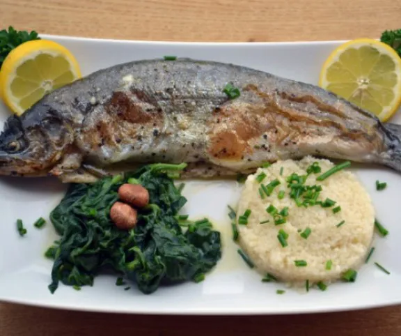 Pisztráng párolt spenóttal recept