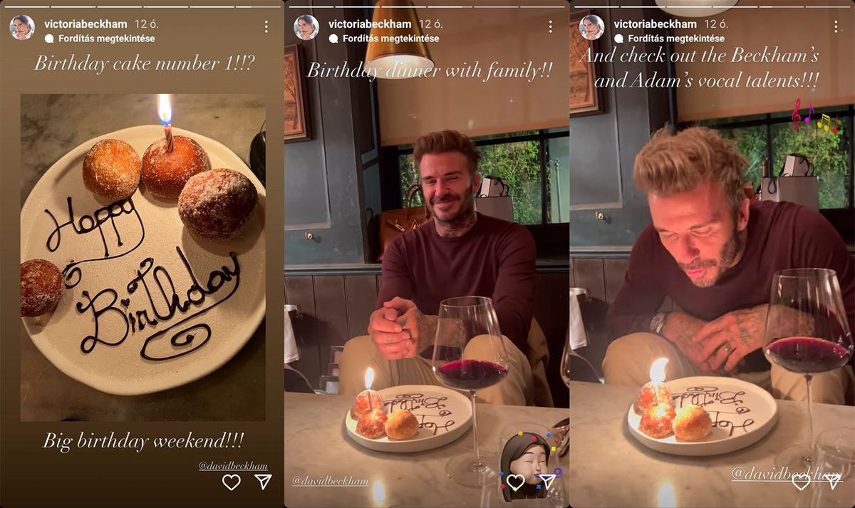 Így nézett ki David Beckham tavalyi minimál tortája (Fotó: Victoria Beckham Instagram)