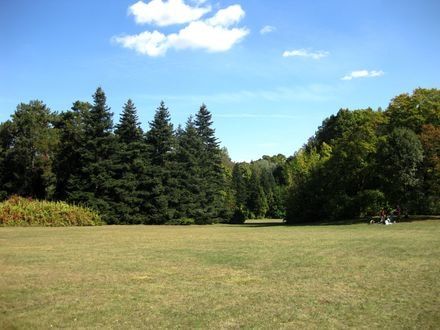 Piknikező park - a kastély romjai előtt