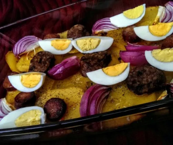 Disznótoros rakott krumpli recept