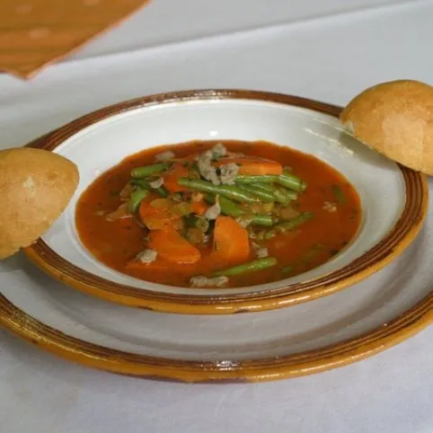 Magyaros zöldbableves recept