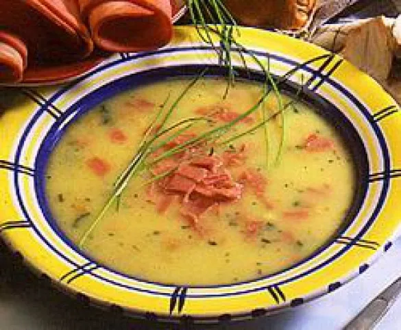 Gombás-sonkás leves recept
