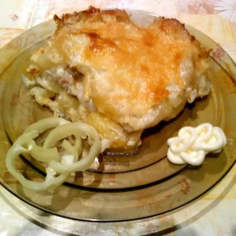 Burgonyával rakott halfilé  recept