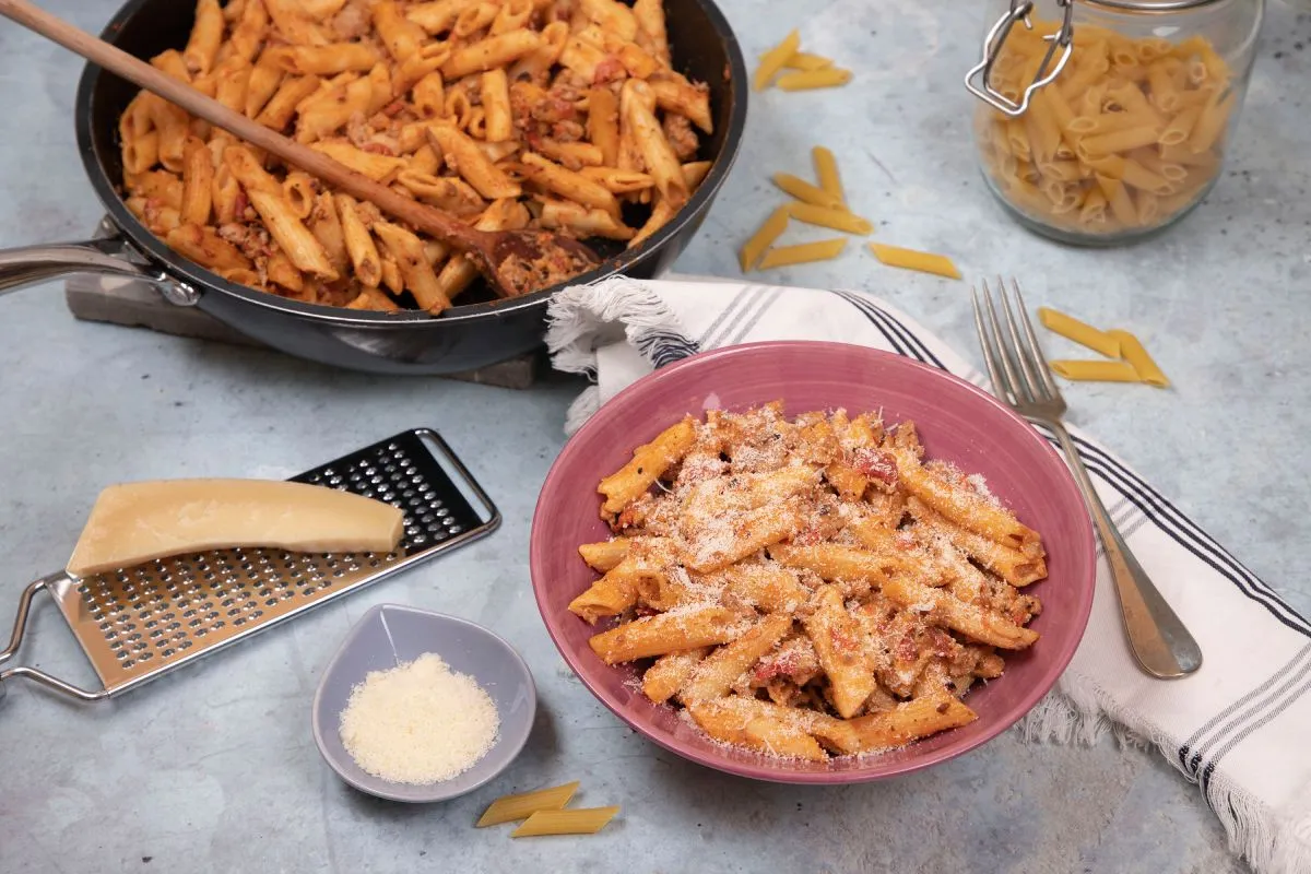 Egyedényes darált húsos penne>>>